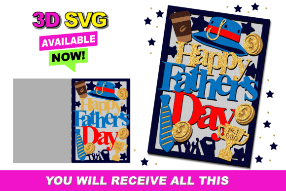 A Crafted 3D SVG Father's Day Card for Editorial Design