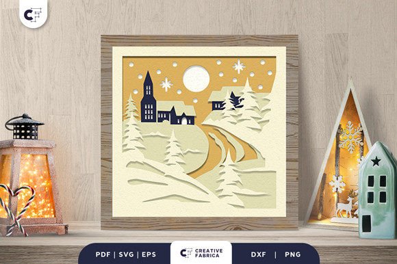 A Designer's Review: The Snowy Village Hill 3D SVG Winter Asset