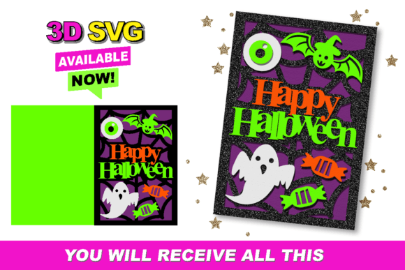 A Designer's Take on the 3D SVG Happy Halloween Card