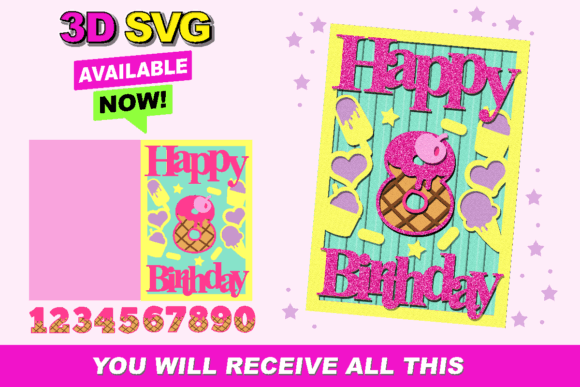 An Ice Cream Birthday 3D SVG Shape for Editorial Mood