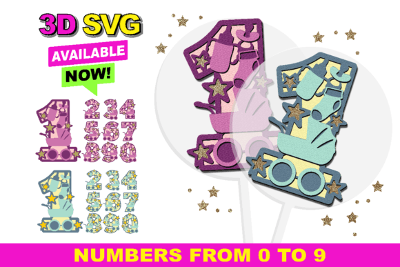 Baby Numbers 3D SVG: A Crafting Asset for Shapes & Decoration