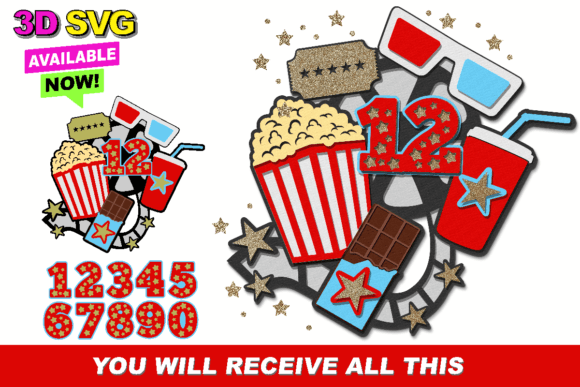 Cake Topper SVG: A Movie Night Branding Asset