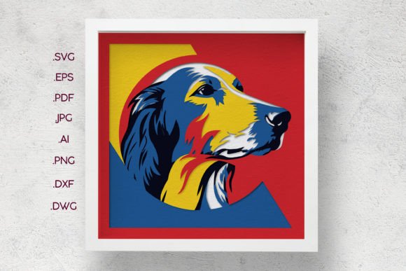 Colorful Dog Shadow Box: A Dynamic 3D SVG Craft