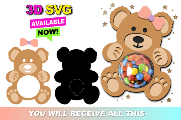 Crafting a Cute Teddy Bear Candy Holder 3D SVG