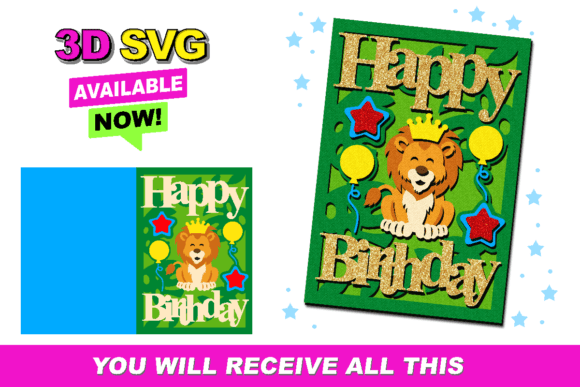 Crafting the Happy Birthday Card Lion: A 3D SVG Review