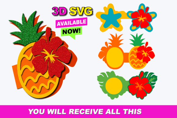 Hawaiian Card 3D SVG for Premium Brand Shapes