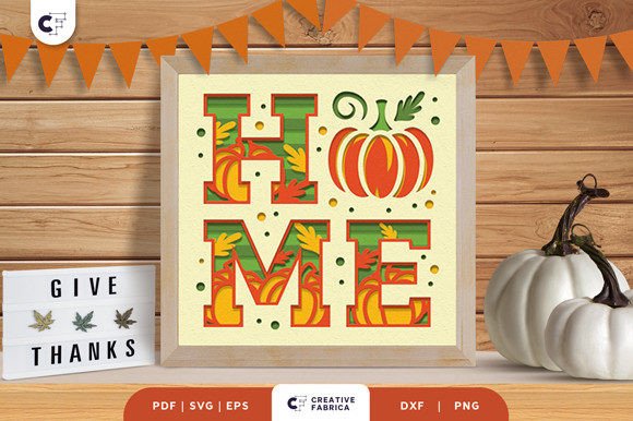 Pumpkin HOME: A Cozy Thanksgiving 3D SVG for Crafters