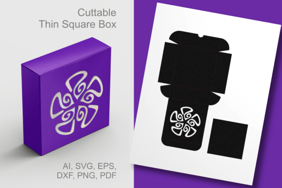 Swirl Twirl Thin Square Box: A 3D SVG for Creative Packaging
